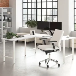 L-Desks*Bush Business Furniture Hustle 72"W L Shaped Computer Desk with Metal Legs, White (HUS001WH)