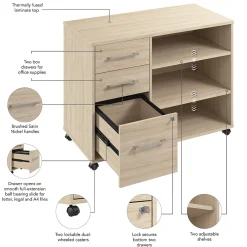 File Cabinets*Bush Business Furniture Hustle Office Storage Cabinet with Wheels, Natural Elm (HUF140NE)
