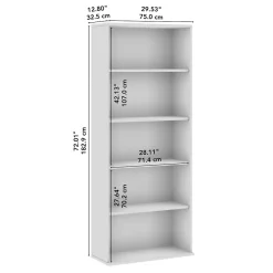 Bookcases*Bush Business Furniture Hustle Tall 5 Shelf Bookcase, White (HUB230WH)