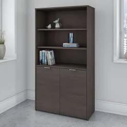 Bookcases*Bush Business Furniture Jamestown 66.12"H 5-Shelf Bookcase with Adjustable Shelves, Storm Gray Laminated Wood (JTB136SG)