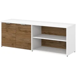 Storage Cabinets*Bush Business Furniture Jamestown 21.2" Low Storage Cabinet with 4 Shelves, Fresh Walnut/White (JTS160FWWH)