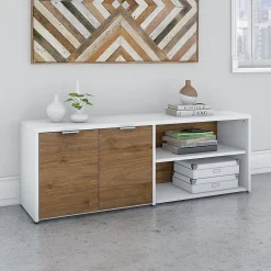 Storage Cabinets*Bush Business Furniture Jamestown 21.2" Low Storage Cabinet with 4 Shelves, Fresh Walnut/White (JTS160FWWH)