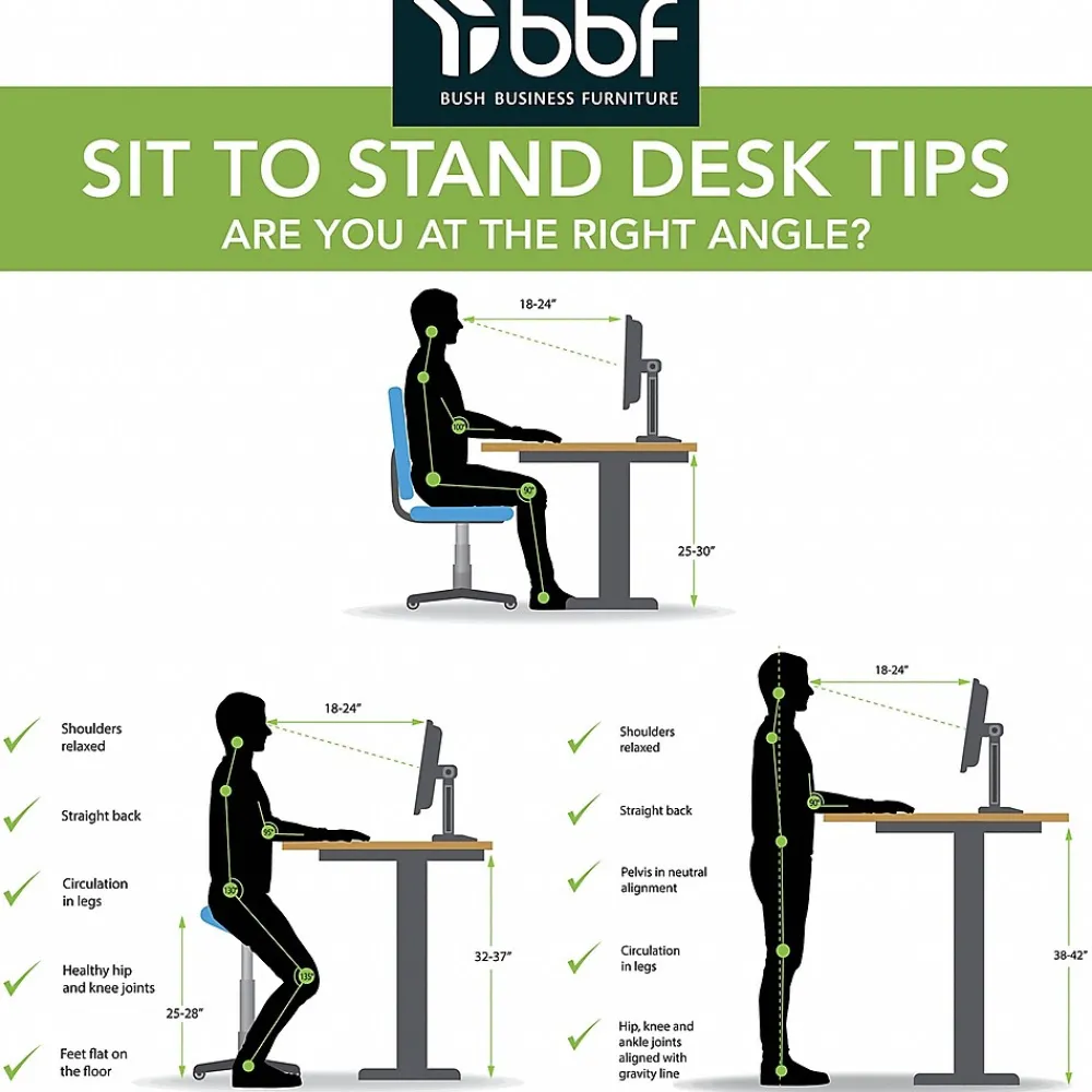 Standing Desks*Bush Business Furniture Move 60 Series 48"W Electric Height Adjustable Standing Desk, Hansen Cherry (M6S4824HCSK)