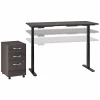 Standing Desks*Bush Business Furniture Move 60 Series 72"W Electric Height Adj Standing Desk w/ Storage, Storm Gray/Black Powder (M6S006SGSU)