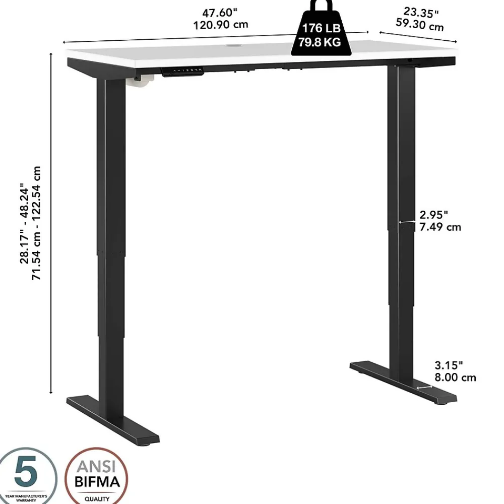 Standing Desks*Bush Business Furniture Move 40 Series 48"W Electric Height Adjustable Standing Desk, White/Black (M4S4824WHBK)