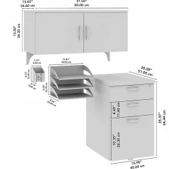 Storage Cabinets*Bush Business Furniture Office in an Hour Cubicle Storage with Cabinet, Paper Tray, & Pencil Holder, Mocha Cherry (WC36890-03K)