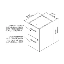 File Cabinets*Bush Business Furniture Office 500 16W 2-Drawer Flat File Cabinet, (OFF216SGSU) Storm Gray
