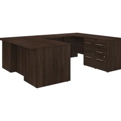 Office Desks*Bush Business Furniture Office 500 72"W U Shaped Executive Desk with Drawers, (OF5002BWSU) Black Walnut