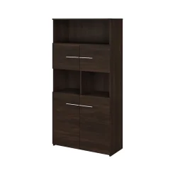 Bookcases*Bush Business Furniture Office 500 70"H 5-Shelf Bookcase with Doors, (OFB136BW) Black Walnut