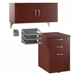 Storage Cabinets*Bush Business Furniture Office in an Hour Cubicle Storage with Cabinet, Paper Tray, & Pencil Holder, Hansen Cherry (WC36490-03K)