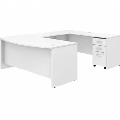 Computer Desks*Bush Business Furniture Studio C 72"W U Shaped Desk with Mobile File Cabinet, (STC004WH) White