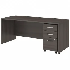Computer Desks*Bush Business Furniture Studio C 72"W Office Desk with Mobile File Cabinet, (STC013SG) Storm Gray