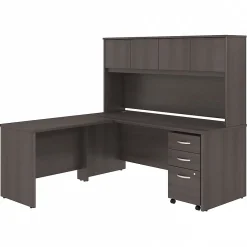 L-Desks*Bush Business Furniture Studio C 72"W L Shaped Desk with Hutch, Mobile File Cabinet and Return, (STC006SG) Storm Gray