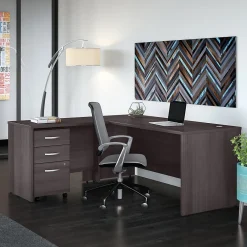 L-Desks*Bush Business Furniture Studio C 72"W L Shaped Desk with Mobile File Cabinet and Return, (STC007SG) Storm Gray