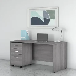 Computer Desks*Bush Business Furniture Studio C 60"W Office Desk with Mobile File Cabinet, (STC014PGSU) Platinum Gray