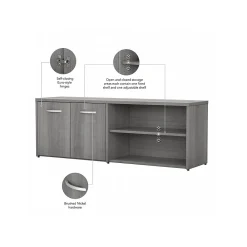 Storage Cabinets*Bush Business Furniture Studio C Low Storage Cabinet with Doors and Shelves, (SCS160PG) Platinum Gray