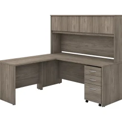 L-Desks*Bush Business Furniture Studio C 72"W L Shaped Desk with Hutch, Mobile File Cabinet and Return, (STC006MHSU) Modern Hickory