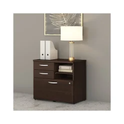 Storage Cabinets*Bush Business Furniture Studio C Office Storage Cabinet with Drawers and Shelves, (SCF130BWSU) Black Walnut