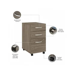 File Cabinets*Bush Business Furniture Studio C 3-Drawer Mobile Vertical File Cabinet, Letter/Legal Size, Lockable, (SCF216MHSU) Modern Hickory