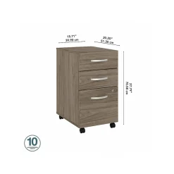 File Cabinets*Bush Business Furniture Studio C 3-Drawer Mobile Vertical File Cabinet, Letter/Legal Size, Lockable, (SCF216MHSU) Modern Hickory