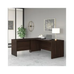 L-Desks*Bush Business Furniture Studio C 72"W L Shaped Desk with Return, (STC049BW) Black Walnut