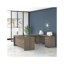 Computer Desks*Bush Business Furniture Studio C 72"W U Shaped Desk with Mobile File Cabinet, (STC004MHSU) Modern Hickory