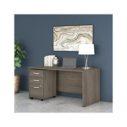 Computer Desks*Bush Business Furniture Studio C 60"W Office Desk with Mobile File Cabinet, (STC014MHSU) Modern Hickory