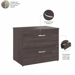 File Cabinets*Bush Business Furniture Studio A 2-Drawer Lateral File Cabinet, Locking, Letter/Legal, , 36