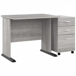 Computer Desks*Bush Business Furniture Studio A 36"W Small Computer Desk with 3 Drawer Mobile File Cabinet, (STA005PGSU) Platinum Gray