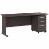 Computer Desks*Bush Business Furniture Studio A 72"W Computer Desk with 3 Drawer Mobile File Cabinet, Storm Gray (STA004SGSU)