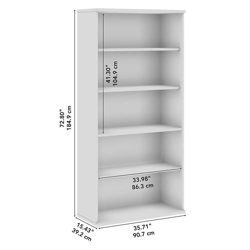 Bookcases*Bush Business Furniture Studio C Tall 5 Shelf Bookcase, Natural Elm (SCB136NE)