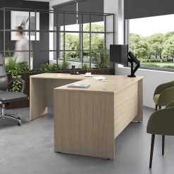 L-Desks*Bush Furniture Bush Business Furniture Studio C 72"W L Shaped Desk with Return, Natural Elm (STC049NE)