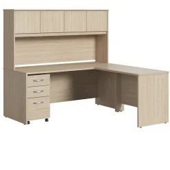 L-Desks*Bush Furniture Bush Business Furniture Studio C 72"W L Shaped Desk with Hutch and Mobile File Cabinet, Natural Elm (STC006NESU)