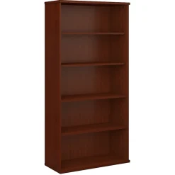 Bookcases*Bush Business Furniture Series C 72.79" 5-Shelf Bookcase with Adjustable Shelves, Laminated Wood (WC36714) Mahogany