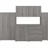 Storage Cabinets*Bush Business Furniture Universal 62" 6-Piece Modular Storage Set with 14 Shelves, Platinum Gray (UNS002PG)
