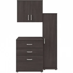 Storage Cabinets*Bush Business Furniture Universal 62" 3-Piece Modular Storage Set with 5 Shelves, Storm Gray (UNS005SG)