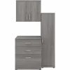 Storage Cabinets*Bush Business Furniture Universal 62" 3-Piece Modular Storage Set with 5 Shelves, Platinum Gray (UNS005PG)