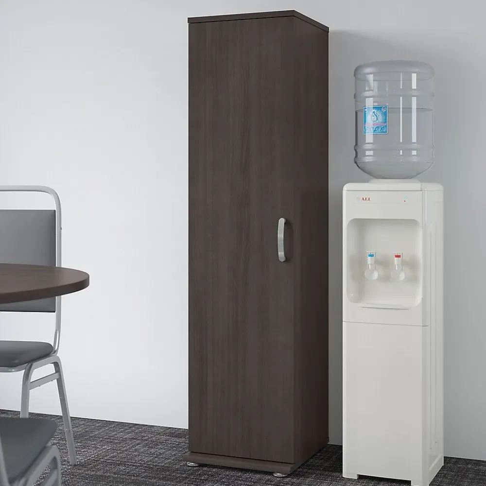 Storage Cabinets*Bush Business Furniture Universal 62" Tall Narrow Storage Cabinet with Door and 3 Shelves, Storm Gray (UNS116SG)