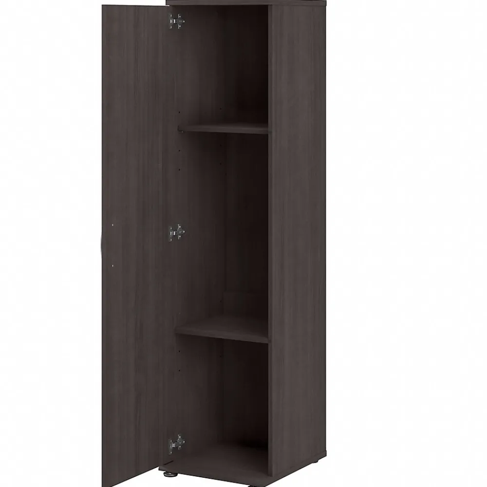 Storage Cabinets*Bush Business Furniture Universal 62" Tall Narrow Storage Cabinet with Door and 3 Shelves, Storm Gray (UNS116SG)