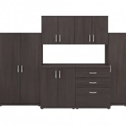 Storage Cabinets*Bush Business Furniture Universal 62" 6-Piece Modular Storage Set with 14 Shelves, Storm Gray (UNS002SG)