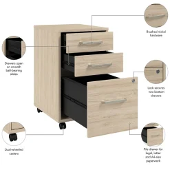 File Cabinets*Bush Business Furniture Vista 3 Drawer File Cabinet, Natural Elm (VSF116NESU)