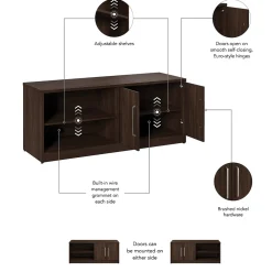 Storage Cabinets*Bush Business Furniture Vista Low Storage Cabinet with Doors and Shelves, Black Walnut (VSS160BW)