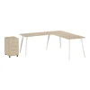 L-Desks*Bush Business Furniture Vista 72"W L Shaped Desk with Mobile File Cabinet, Natural Elm (VST007NESU)