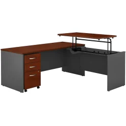 Standing Desks*Bush Business Furniture Westfield 72"W 3 Position Sit to Stand L Desk with Mobile File Cabinet, Hansen Cherry (SRC125HCSU) Hansen Cherry/Graphite