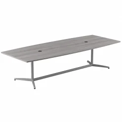 Conference Room Tables*Bush Business Furniture 120W x 48D Boat Shaped Conference Table with Metal Base, (99TBM120PGSVK) Platinum Gray