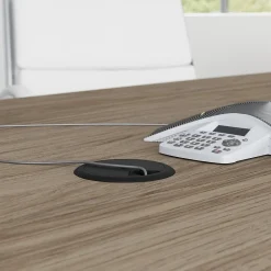 Conference Room Tables*Bush Business Furniture 120W x 48D Boat Shaped Conference Table with Wood Base, Modern Hickory (99TB12048MHK)