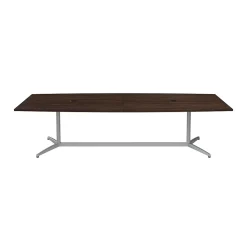 Conference Room Tables*Bush Business Furniture 120W x 48D Boat Shaped Conference Table with Metal Base, Black Walnut (99TBM120BWSVK)
