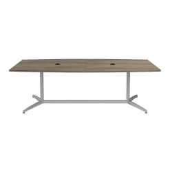 Conference Room Tables*Bush Business Furniture 96W x 42D Boat Shaped Conference Table with Metal Base, Modern Hickory (99TBM96MHSVK)