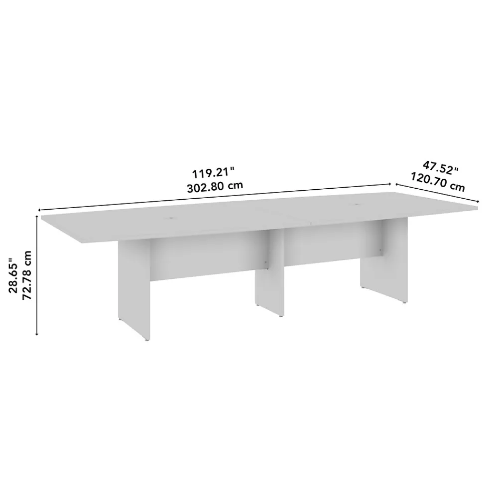 Conference Room Tables*Bush Business Furniture 120W x 48D Boat Shaped Conference Table with Wood Base, Black Walnut (99TB12048BWK)