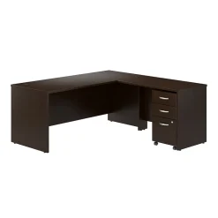 L-Desks*Bush Business Furniture Westfield 72"W L Shaped Desk with 42W Return and Mobile File Cabinet, Mocha Cherry (SRC166MRSU)